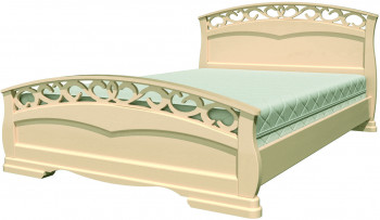 Кровать Грация-1 из массива сосны 1400*2000 Слоновая кость в Ачинске - achinsk.mebel54.com | фото