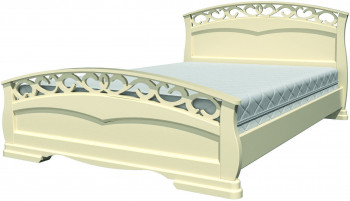 Кровать Грация-1 из массива сосны 1400*2000 Слоновая кость в Ачинске - achinsk.mebel54.com | фото
