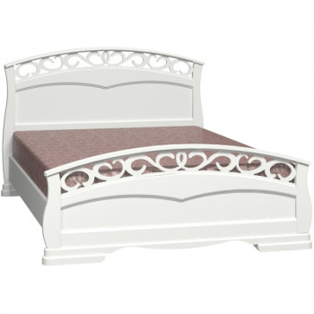 Кровать Грация-1 из массива сосны 1600*2000 Белый античный в Ачинске - achinsk.mebel54.com | фото