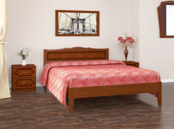 Кровать Карина-7 из массива сосны 1200*2000 Орех в Ачинске - achinsk.mebel54.com | фото