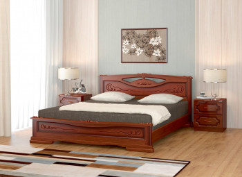 Кровать Карина-7 из массива сосны 1400*2000 Орех в Ачинске - achinsk.mebel54.com | фото