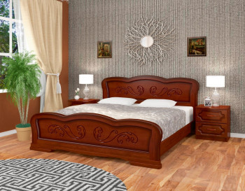 Кровать Карина-8 из массива сосны 1200*2000 Орех в Ачинске - achinsk.mebel54.com | фото