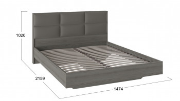 Кровать «Либерти» с мягким изголовьем и подъемным механизмом Хадсон/Ткань Грей/1400 в Ачинске - achinsk.mebel54.com | фото