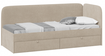 Кровать «Молли» с мягкой обивкой (900) тип 1 (Микровелюр Scandi Cream 03) в Ачинске - achinsk.mebel54.com | фото
