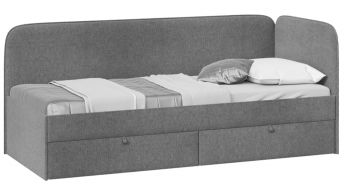 Кровать «Молли» с мягкой обивкой (900) тип 1 (Микровелюр Scandi Graphite 22) в Ачинске - achinsk.mebel54.com | фото