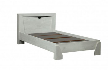Кровать одинарная 33.07 с настилом "Лючия" (ш. 900)/(бетон пайн белый / венге / белый) в Ачинске - achinsk.mebel54.com | фото