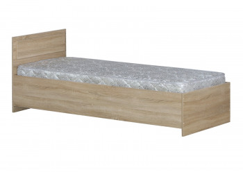 Кровать одинарная 800-2 без матраса (прямые спинки) Дуб Сонома в Ачинске - achinsk.mebel54.com | фото