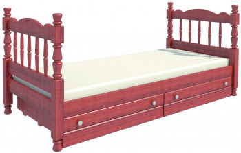 Кровать одинарная Аленка из массива сосны 800*1890 Орех в Ачинске - achinsk.mebel54.com | фото