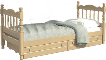 Кровать одинарная Аленка из массива сосны 800*1890 Сосна в Ачинске - achinsk.mebel54.com | фото
