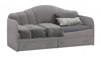 Кровать с мягкой спинкой и ящиками «Сабрина» 900 Светло-серый в Ачинске - achinsk.mebel54.com | фото