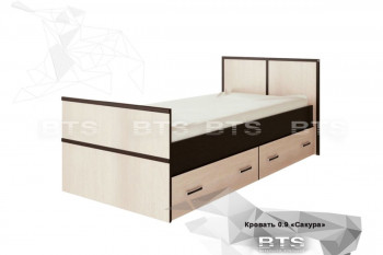 Кровать Сакура с настилом и ящиками 0,9 (Венге/Лоредо) в Ачинске - achinsk.mebel54.com | фото