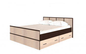 Кровать Сакура с настилом и ящиками 1,4 (Венге/Лоредо) в Ачинске - achinsk.mebel54.com | фото