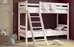 Кровать Соня вариант 10 двухъярусная с наклонной лестницей Белый полупрозрачный в Ачинске - achinsk.mebel54.com | фото