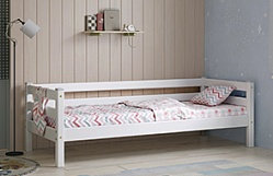 Кровать Соня Вариант 2 с задней защитой Белый полупрозрачный в Ачинске - achinsk.mebel54.com | фото