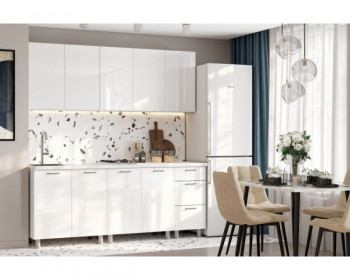 Кухонный гарнитур Модерн New 2 м (Белый глянец Бруно) в Ачинске - achinsk.mebel54.com | фото
