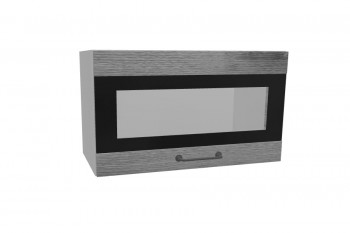Лофт ПГСФ 600 шкаф верхний горизонтальный со стеклом и фотопечатью (Дуб цикорий/корпус Серый) в Ачинске - achinsk.mebel54.com | фото