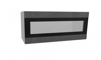Лофт ПГСФ 800 шкаф верхний горизонтальный со стеклом и фотопечатью (Бетон темный/корпус Серый) в Ачинске - achinsk.mebel54.com | фото