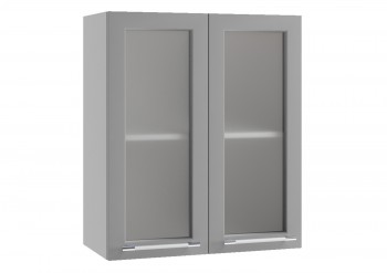 Лофт ПС 600 шкаф верхний со стеклом (Штукатурка серая/корпус Серый) в Ачинске - achinsk.mebel54.com | фото