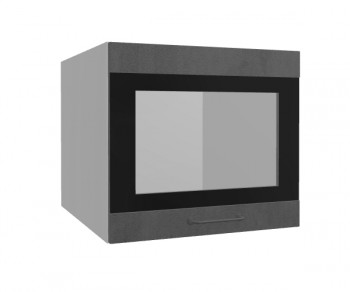 Лофт ВПГСФ 500 шкаф верхний горизонтальный со стеклом высокий с фотопечатью (Бетон темный/корпус Серый) в Ачинске - achinsk.mebel54.com | фото