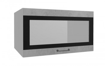 Лофт ВПГСФ 800 шкаф верхний горизонтальный со стеклом высокий с фотопечатью (Бетон светлый/корпус Серый) в Ачинске - achinsk.mebel54.com | фото