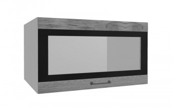 Лофт ВПГСФ 800 шкаф верхний горизонтальный со стеклом высокий с фотопечатью (Дуб цикорий/корпус Серый) в Ачинске - achinsk.mebel54.com | фото