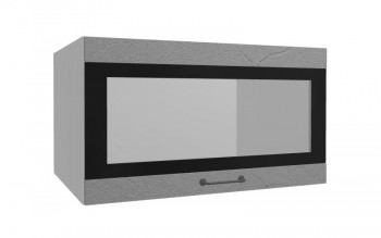 Лофт ВПГСФ 800 шкаф верхний горизонтальный со стеклом высокий с фотопечатью (Штукатурка серая/корпус Серый) в Ачинске - achinsk.mebel54.com | фото
