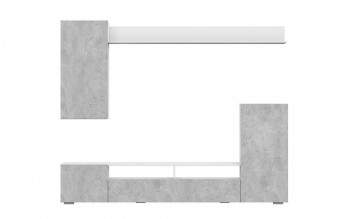 Мебель для гостиной МГС 4 (Белый/Цемент светлый) в Ачинске - achinsk.mebel54.com | фото
