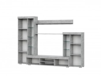 Мебель для гостиной МГС 5 Цемент светлый / Белый в Ачинске - achinsk.mebel54.com | фото
