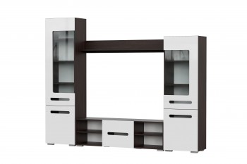 Мебель для гостиной МГС 6 (Исполнение 1/Венге/Белый глянец) в Ачинске - achinsk.mebel54.com | фото