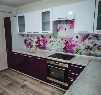 Модульная кухня Капля 2,9 м (Кофе с молоком глянец/Серый) в Ачинске - achinsk.mebel54.com | фото
