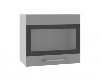 Ройс ВПГСФ 500 Шкаф верхний горизонтальный со стеклом с фотопечатью высокий (Графит софт/корпус Серый) в Ачинске - achinsk.mebel54.com | фото
