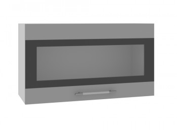 Ройс ВПГСФ 800 Шкаф верхний горизонтальный со стеклом с фотопечатью высокий (Графит софт/корпус Серый) в Ачинске - achinsk.mebel54.com | фото