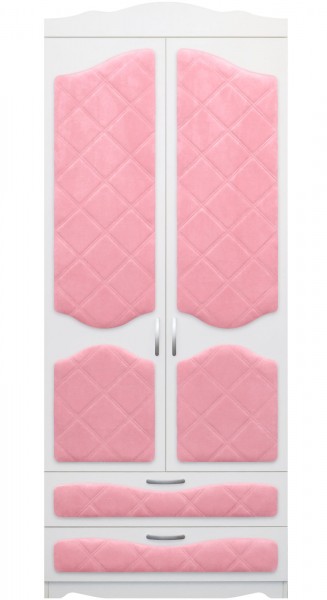 Шкаф 2-х створчатый с ящиками серии Иллюзия 36 Светло-розовый в Ачинске - achinsk.mebel54.com | фото