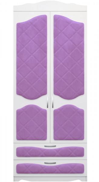 Шкаф 2-х створчатый с ящиками серии Иллюзия 67 Светло-фиолетовый в Ачинске - achinsk.mebel54.com | фото