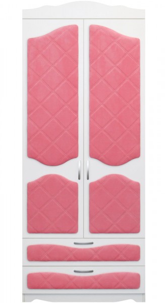 Шкаф 2-х створчатый с ящиками серии Иллюзия 89 Розовый в Ачинске - achinsk.mebel54.com | фото