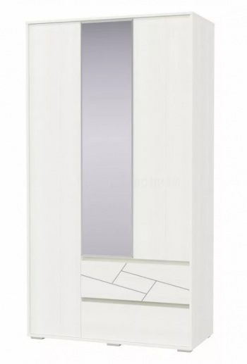Шкаф 3-х дверный с ящиками Аделина 1200 Рамух белый в Ачинске - achinsk.mebel54.com | фото