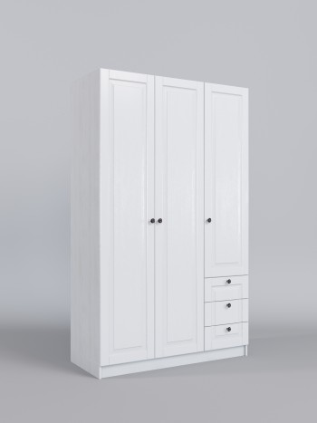 Шкаф 3-х створчатый с ящиками Классика (Белый/корпус Выбеленное дерево) в Ачинске - achinsk.mebel54.com | фото