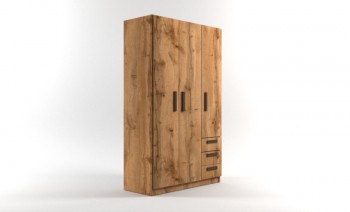 Шкаф 3-х створчатый с ящиками Шервуд (Дуб Вотан) в Ачинске - achinsk.mebel54.com | фото