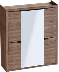 Шкаф четырехдверный Соренто с комплектом полок (3 шт)Дуб стирлинг/Кофе структурный матовый в Ачинске - achinsk.mebel54.com | фото