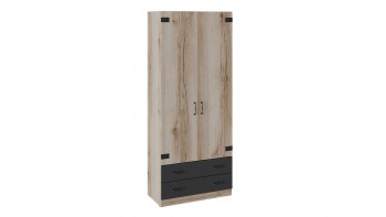 Шкаф для одежды комбинированный «Окланд» (Фон Черный/Дуб Делано) в Ачинске - achinsk.mebel54.com | фото