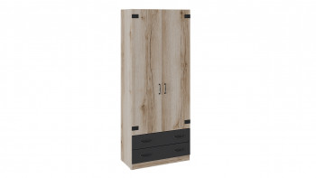 Шкаф для одежды комбинированный «Окланд» (Фон Черный/Дуб Делано) Распродажа в Ачинске - achinsk.mebel54.com | фото
