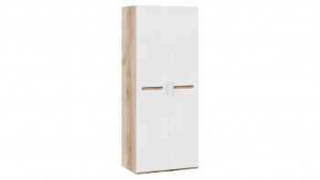 Шкаф для одежды с 2-мя дверями «Фьюжн» Дуб Делано/Белый глянец в Ачинске - achinsk.mebel54.com | фото