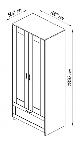 Шкаф двухдверный Сириус с 1 ящиком белый в Ачинске - achinsk.mebel54.com | фото