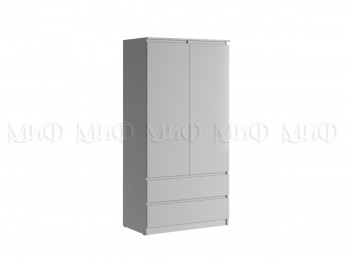 Шкаф двухстворчатый Челси комбинированный (Белый/Белый глянец) в Ачинске - achinsk.mebel54.com | фото