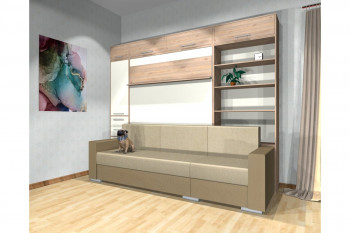 Шкаф-кровать с диваном Каролина в Ачинске - achinsk.mebel54.com | фото