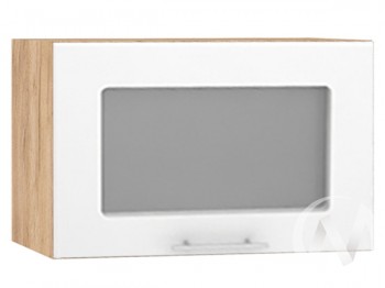 Шкаф со стеклом Валерия-М ШВГС-500 (Белый глянец/Дуб Крафт Золотой/верхний/горизонтальный) в Ачинске - achinsk.mebel54.com | фото