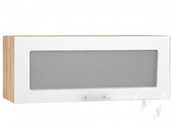 Шкаф со стеклом Валерия-М ШВГС-800 (Белый глянец/Дуб Крафт Золотой/верхний/горизонтальный) в Ачинске - achinsk.mebel54.com | фото