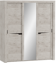 Шкаф трехдверный Соренто с раздвижными дверями Дуб бонифаций/Кофе структурный матовый в Ачинске - achinsk.mebel54.com | фото