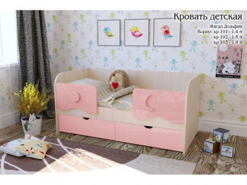 Соня Кровать детская 2 ящика 1.6 Розовый глянец в Ачинске - achinsk.mebel54.com | фото