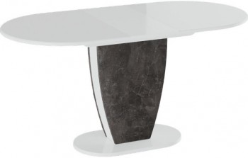Стол обеденный «Монреаль» Тип 1 (Белый глянец/Моод темный) в Ачинске - achinsk.mebel54.com | фото